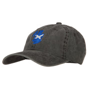 Scotland Flag Map Embroidered Washed Cotton Twill Cap