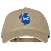 Scotland Flag Map Embroidered Washed Cotton Twill Cap