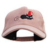 Halloween Cat with Hat Embroidered Premium Corduroy Cap - Lt-Pink OSFM