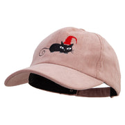 Halloween Cat with Hat Embroidered Premium Corduroy Cap - Lt-Pink OSFM