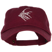 Angelfish Outline Embroidered Unconstructed Cap