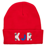 South Korea KOR Flag Embroidered Long Beanie