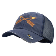 U.S. Army Special Forces Embroidered Low Profile Special Cotton Mesh Cap - Navy OSFM