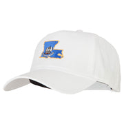 Louisiana State Flag Map Embroidered Solid Cotton Pro Cap