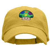 Green Mushroom Embroidered Low Profile Dyed Cotton Twill Cap