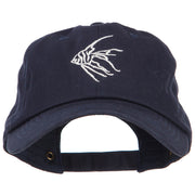 Angelfish Outline Embroidered Unconstructed Cap