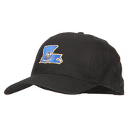 Louisiana State Flag Map Embroidered Solid Cotton Pro Cap