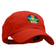 Green Mushroom Embroidered Low Profile Dyed Cotton Twill Cap