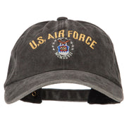 US Air Force Logo Military Embroidered Washed Cotton Twill Cap