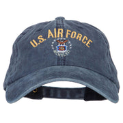 US Air Force Logo Military Embroidered Washed Cotton Twill Cap