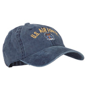 US Air Force Logo Military Embroidered Washed Cotton Twill Cap