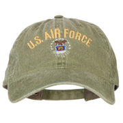 US Air Force Logo Military Embroidered Washed Cotton Twill Cap