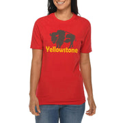 Yellowstone Park Buffalo Graphic Design Deluxe Jersey T-Shirt