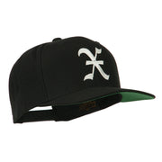 Old English X Embroidered Flat Bill Cap