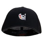 Palette Icon Embroidered 6 Panel Trucker Flexfit Cap - Black OSFM