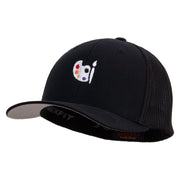 Palette Icon Embroidered 6 Panel Trucker Flexfit Cap - Black OSFM
