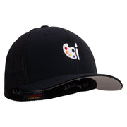 Palette Icon Embroidered 6 Panel Trucker Flexfit Cap - Black OSFM