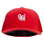 Palette Icon Embroidered 6 Panel Trucker Flexfit Cap - Red OSFM