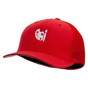 Palette Icon Embroidered 6 Panel Trucker Flexfit Cap - Red OSFM