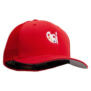 Palette Icon Embroidered 6 Panel Trucker Flexfit Cap - Red OSFM