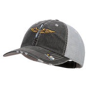 U.S. Army Aviation Embroidered Low Profile Special Cotton Mesh Cap - Black OSFM