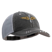 U.S. Army Aviation Embroidered Low Profile Special Cotton Mesh Cap - Black OSFM