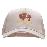 Yellowstone Bison Solid Cotton Twill 5 panel Mesh Back Cap