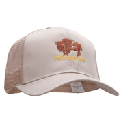 Yellowstone Bison Solid Cotton Twill 5 panel Mesh Back Cap