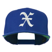 Old English X Embroidered Flat Bill Cap