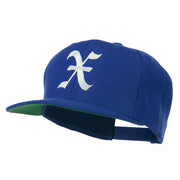 Old English X Embroidered Flat Bill Cap