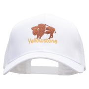 Yellowstone Bison Solid Cotton Twill 5 panel Mesh Back Cap