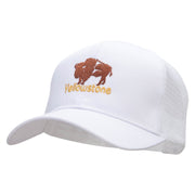 Yellowstone Bison Solid Cotton Twill 5 panel Mesh Back Cap