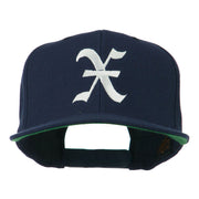 Old English X Embroidered Flat Bill Cap