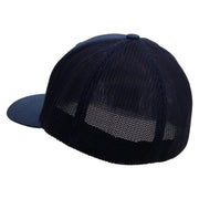 Palette Icon Embroidered 6 Panel Trucker Flexfit Cap - Navy OSFM