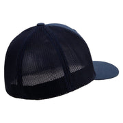Palette Icon Embroidered 6 Panel Trucker Flexfit Cap - Navy OSFM
