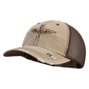 U.S. Army Aviation Embroidered Low Profile Special Cotton Mesh Cap - khaki-brown OSFM