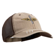 U.S. Army Aviation Embroidered Low Profile Special Cotton Mesh Cap - khaki-brown OSFM