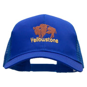 Yellowstone Bison Solid Cotton Twill 5 panel Mesh Back Cap