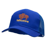 Yellowstone Bison Solid Cotton Twill 5 panel Mesh Back Cap