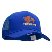 Yellowstone Bison Solid Cotton Twill 5 panel Mesh Back Cap