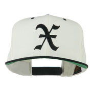 Old English X Embroidered Flat Bill Cap