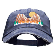 Yosemite Scene Embroidered Low Profile Special Cotton Mesh Cap