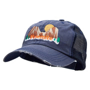 Yosemite Scene Embroidered Low Profile Special Cotton Mesh Cap