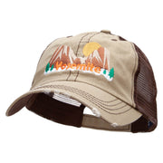 Yosemite Scene Embroidered Low Profile Special Cotton Mesh Cap