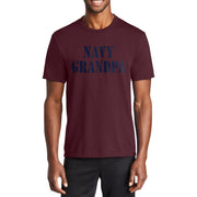 Navy Grandpa Stencil Graphic Men's Fan Port & Company Performance Blend Crew Neck T-Shirt