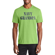 Navy Grandpa Stencil Graphic Men's Fan Port & Company Performance Blend Crew Neck T-Shirt