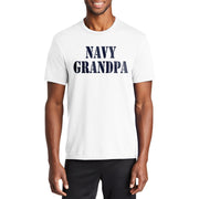 Navy Grandpa Stencil Graphic Men's Fan Port & Company Performance Blend Crew Neck T-Shirt