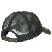 Mountain Scene Embroidered Cotton Mesh Cap