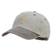 Thunder Star Logo Embroidered Pigment Dyed Wash Caps - Beige-Brown OSFM