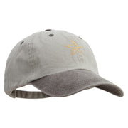 Thunder Star Logo Embroidered Pigment Dyed Wash Caps - Beige-Brown OSFM